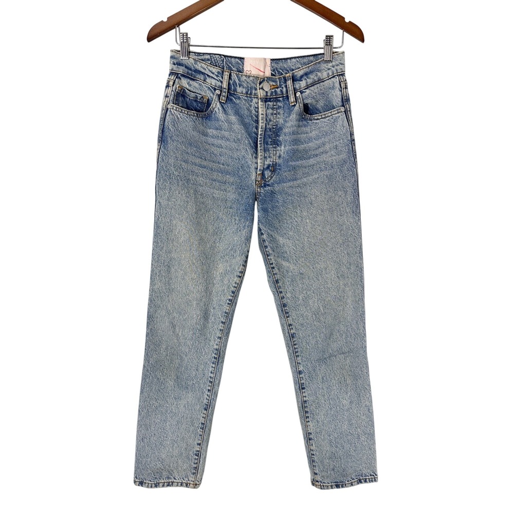Revice Denim Light Stone Wash High Rise Straight Blue Jeans Women's Size 28